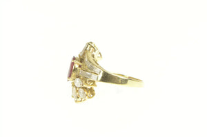 14K 4.29 Ctw Natural Ruby VVS Diamond Engagement Ring Yellow Gold