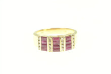 Load image into Gallery viewer, 14K 1.76 Ctw Baguette Ruby Diamond Statement Band Ring Yellow Gold