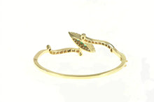 Load image into Gallery viewer, 14K 2.00 Ctw Navette Emerald Diamond Bangle Bracelet 6.5&quot; Yellow Gold