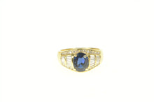 Load image into Gallery viewer, 18K 1.25 Ctw Natural Sapphire Diamond Engagement Ring Size 7.25 Yellow Gold