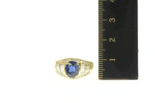 Load image into Gallery viewer, 18K 1.25 Ctw Natural Sapphire Diamond Engagement Ring Size 7.25 Yellow Gold