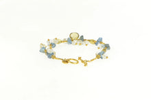 Load image into Gallery viewer, 14K Citrine Smoky Quartz Blue Topaz Stone Bracelet 6.75&quot; Yellow Gold