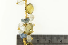 Load image into Gallery viewer, 14K Citrine Smoky Quartz Blue Topaz Stone Bracelet 6.75&quot; Yellow Gold