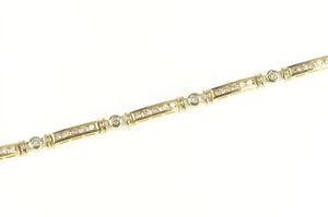 14K 2.00 Ctw Diamond Squared Classic Tennis Bracelet 7" Yellow Gold