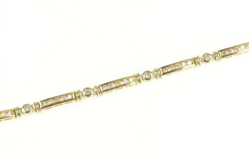 14K 2.00 Ctw Diamond Squared Classic Tennis Bracelet 7