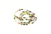 Load image into Gallery viewer, 14K Watermelon Tourmaline Pearl Beaded Statement Necklace 38&quot; Yellow Gold