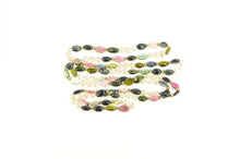 Load image into Gallery viewer, 14K Watermelon Tourmaline Pearl Beaded Statement Necklace 38&quot; Yellow Gold