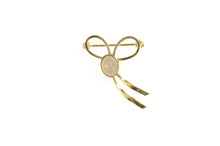 Load image into Gallery viewer, Gold Filled Moonstone Carved Egyptian Scarab Bow Pin/Brooch