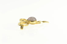 Load image into Gallery viewer, Gold Filled Moonstone Carved Egyptian Scarab Bow Pin/Brooch