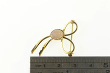 Load image into Gallery viewer, Gold Filled Moonstone Carved Egyptian Scarab Bow Pin/Brooch