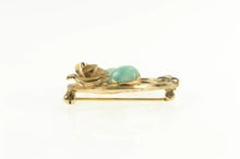 Load image into Gallery viewer, Gold Filled Round Retro Larimar Floral Swirl Circle Pin/Brooch