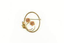 Load image into Gallery viewer, Gold Filled 3D Ornate Rose Oval Swirl Floral Statement Pin/Brooch