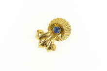 Load image into Gallery viewer, Gold Filled 1930&#39;s Syn. Sapphire Scroll Grooved Statement Pin/Brooch