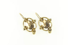 Load image into Gallery viewer, 14K Victorian Ornate Mourning Jewelry Dangle Earrings Yellow Gold