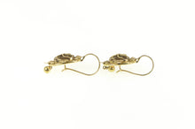 Load image into Gallery viewer, 14K Victorian Ornate Mourning Jewelry Dangle Earrings Yellow Gold