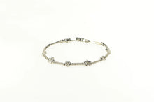 Load image into Gallery viewer, 14K 1.25 Ctw Heart Star Diamond Bar Tennis Bracelet 7&quot; White Gold