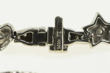 Load image into Gallery viewer, 14K 1.25 Ctw Heart Star Diamond Bar Tennis Bracelet 7&quot; White Gold