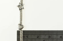 Load image into Gallery viewer, 14K 1.25 Ctw Heart Star Diamond Bar Tennis Bracelet 7&quot; White Gold