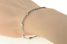 Load image into Gallery viewer, 14K 1.25 Ctw Heart Star Diamond Bar Tennis Bracelet 7&quot; White Gold