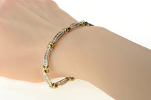 Load image into Gallery viewer, 14K 1.75 Ctw Diamond Two Tone X Link Tennis Bracelet 6.75&quot; White Gold