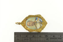 Load image into Gallery viewer, 14K Elaborate Painted Japanese Soldier Engraved Pendant Yellow Gold