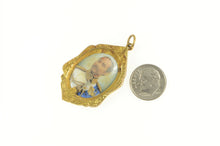 Load image into Gallery viewer, 14K Elaborate Painted Japanese Soldier Engraved Pendant Yellow Gold