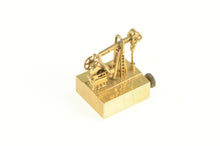 Load image into Gallery viewer, 14K Articulated Oil Rig Heart of Texas Working Music Box Yellow Gold