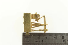 Load image into Gallery viewer, 14K Articulated Oil Rig Heart of Texas Working Music Box Yellow Gold