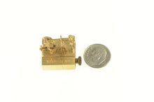 Load image into Gallery viewer, 14K Articulated Oil Rig Heart of Texas Working Music Box Yellow Gold