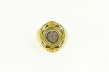 Load image into Gallery viewer, 18K Ornate Diamond Ancient Greek Coin Statement Ring Yellow Gold