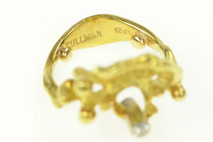 18K Peter Cullman Modernist Diamond Statement Ring Yellow Gold