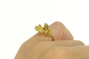 18K Peter Cullman Modernist Diamond Statement Ring Yellow Gold