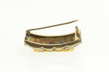 Load image into Gallery viewer, 14K Victorian Mountain Valley Hand Painted Enamel Pin/Brooch Yellow Gold