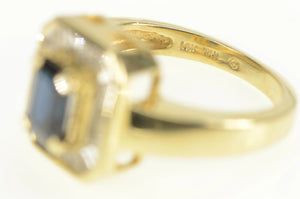 14K 1.52 Ctw Sapphire Diamond Halo Engagement Ring Yellow Gold