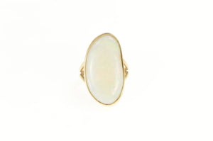 14K 16.00 Ct Natural Opal Bezel Statement Ring Yellow Gold