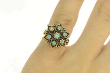 Load image into Gallery viewer, 14K 1950&#39;s Ornate Natural Opal Star Flower Cocktail Ring Yellow Gold