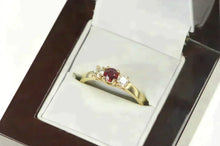 Load image into Gallery viewer, 14K 0.88 Ctw Natural Ruby Diamond Engagement Ring Yellow Gold