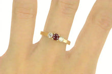 Load image into Gallery viewer, 14K 0.88 Ctw Natural Ruby Diamond Engagement Ring Yellow Gold