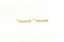 Load image into Gallery viewer, 14K 1.25 Ctw Pearl Diamond Dangle Statement Earrings Yellow Gold