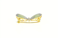 Load image into Gallery viewer, 18K 1950&#39;s Diamond Blue Green Enamel Butterfly Pin/Brooch Yellow Gold