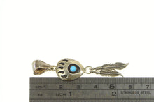 Load image into Gallery viewer, Sterling Silver Turquoise Native American Navajo Feather Pendant