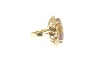 14K 18.00 Ctw Ametrine Diamond Twist Halo Cocktail Ring Yellow Gold