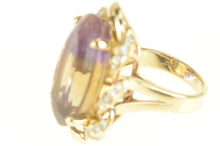 Load image into Gallery viewer, 14K 18.00 Ctw Ametrine Diamond Twist Halo Cocktail Ring Yellow Gold