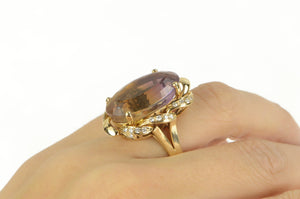 14K 18.00 Ctw Ametrine Diamond Twist Halo Cocktail Ring Yellow Gold