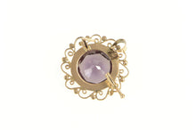 Load image into Gallery viewer, 14K Victorian Amethyst Ornate Filigree Statement Pendant/Pin Yellow Gold