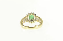 Load image into Gallery viewer, 14K 0.94 Ctw Emerald Diamond Halo Engagement Ring Yellow Gold