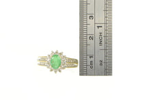 Load image into Gallery viewer, 14K 0.94 Ctw Emerald Diamond Halo Engagement Ring Yellow Gold