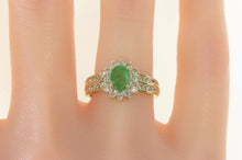 Load image into Gallery viewer, 14K 0.94 Ctw Emerald Diamond Halo Engagement Ring Yellow Gold