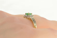 Load image into Gallery viewer, 14K 0.94 Ctw Emerald Diamond Halo Engagement Ring Yellow Gold