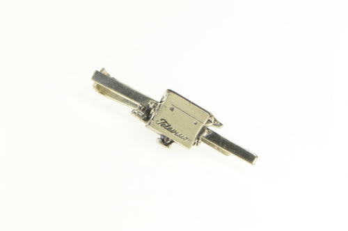 Sterling Silver Vintage Television Camera Film TV Retro Tie Bar